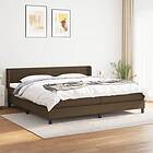 vidaXL Mattress base med madrass mörkbrun 200x200 cm tyg 3129820