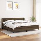 vidaXL Mattress base med madrass mörkbrun 200x200 cm tyg 3129900