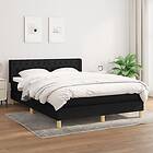 vidaXL Ramsäng med madrass svart 140x200 cm tyg 3130515