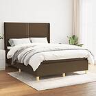vidaXL Mattress base med madrass mörkbrun 140x190 cm tyg 3131908