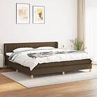 vidaXL Mattress base med madrass mörkbrun 200x200 cm tyg 3130460
