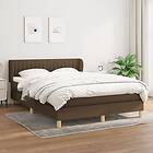 vidaXL Ramsäng med madrass mörkbrun 140x190 cm tyg 3126960