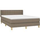 vidaXL Mattress base med madrass taupe 140x200 cm tyg 3130597