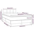 vidaXL Mattress base med madrass & LED gräddvit 120x200 cm tyg 3133146