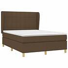 vidaXL Mattress base med madrass mörkbrun 140x200 cm tyg 3128528