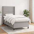 vidaXL Mattress base med madrass ljusgrå 100x200 cm tyg 3131329