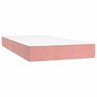 vidaXL Mattress base med madrass rosa 100x200 cm sammet 3129140