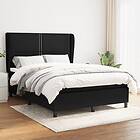 vidaXL Ramsäng med madrass svart 140x190 cm tyg 3127879
