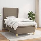 vidaXL Mattress base med madrass taupe 100x200 cm tyg 3128425