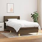 vidaXL Mattress base med madrass mörkbrun 90x200 cm tyg 3130084