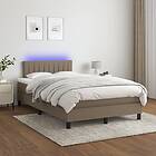 vidaXL Mattress base med madrass & LED taupe 120x200 cm tyg 3133305