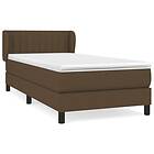 vidaXL Ramsäng med madrass mörkbrun 100x200 cm tyg 3126384
