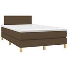 vidaXL Mattress base med madrass & LED mörkbrun 120x200 cm tyg 3133544