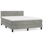 vidaXL Mattress base med madrass ljusgrå 140x190 cm sammet 3141419