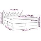 vidaXL Lit à ressort med madrass ljusgrå 140x190 cm tyg 3140289