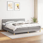 vidaXL Mattress base med madrass ljusgrå 200x200 cm tyg 3140881