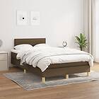 vidaXL Ramsäng med madrass mörkbrun 120x200 cm tyg 3140684