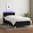 vidaXL Mattress base med madrass & LED svart 100x200 cm tyg 3134015
