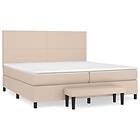 vidaXL Mattress base med bäddmadrass cappuccino 200x200 cm konstläder 3137568