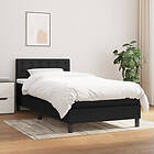 vidaXL Mattress base med madrass svart 100x200 cm tyg 3140355