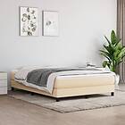 vidaXL Mattress base med madrass gräddvit 140x200 cm tyg 3144082