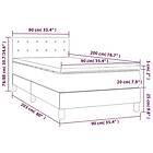 vidaXL Mattress base med madrass & LED mörkgrå 90x200 cm tyg 3134006