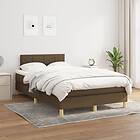 vidaXL Ramsäng med madrass mörkbrun 120x200 cm tyg 3140604