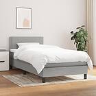 vidaXL Mattress base med madrass ljusgrå 80x200 cm tyg 3139929
