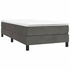 vidaXL Mattress base med madrass mörkgrå 90x190 cm sammet 3144304