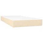 vidaXL Mattress base med madrass gräddvit 90x190 cm tyg 3140822