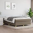 vidaXL Mattress base med madrass taupe 140x190 cm tyg 3144518