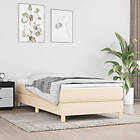 vidaXL Ramsäng med madrass gräddvit 90x200 cm tyg 3144148