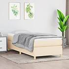 vidaXL Mattress base med madrass gräddvit 90x200 cm tyg 3144495