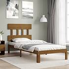 vidaXL Bed Frame med huvudgavel honungsbrun 100x200 cm massivt trä 3193589