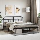 vidaXL Bed Frame med huvudgavel metall svart 160x200 cm 353638