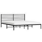 vidaXL Bed Frame med huvudgavel metall svart 180x200 cm 352323