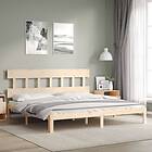 vidaXL Bed Frame med huvudgavel massivt trä 3193611