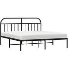 vidaXL Bed Frame med huvudgavel metall svart 183x213 cm 353640