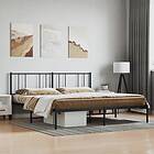 vidaXL Bed Frame med huvudgavel metall svart 180x200 cm 352484