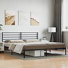 vidaXL Bed Frame med huvudgavel metall svart 200x200 cm 352326