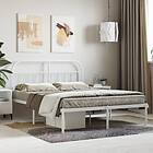 vidaXL Bed Frame med huvudgavel metall vit 150x200 cm 353686