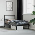 vidaXL Bed Frame med huvudgavel metall svart 90x190 cm 352311