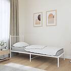 vidaXL Bed Frame med huvudgavel metall vit 75x190 cm 350921