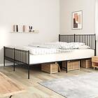 vidaXL Bed Frame med huvudgavel och fotgavel svart metall 180x200 cm 350886