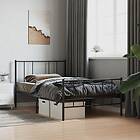 vidaXL Bed Frame med huvudgavel och fotgavel svart metall 100x190 cm 352492