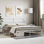 vidaXL Bed Frame med huvudgavel metall vit 160x200 cm 353687