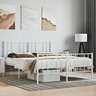 vidaXL Bed Frame med huvudgavel och fotgavel vit metall 120x200 cm 352545