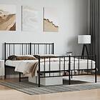 vidaXL Bed Frame med huvudgavel och fotgavel svart metall 120x200 cm 352496