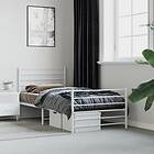 vidaXL Bed Frame med huvudgavel och fotgavel vit metall 100x200 cm 352381