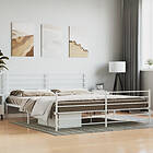vidaXL Sängram med huvudgavel och fotgavel vit metall 183x213 cm 352391